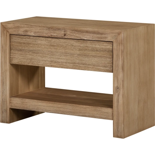 Zerano Nightstand Side Table in Brushed Smoke Wood